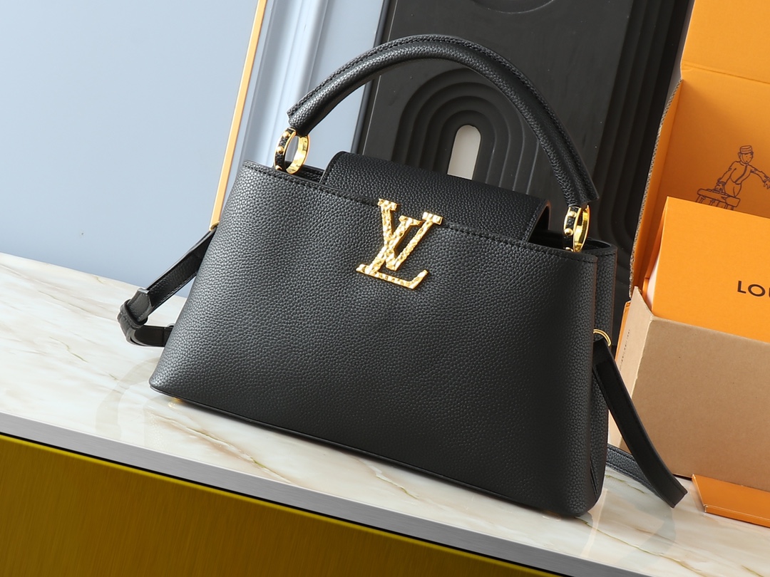 LV Classic Bucket Bag Monogram Canvas Top Handle Street Style